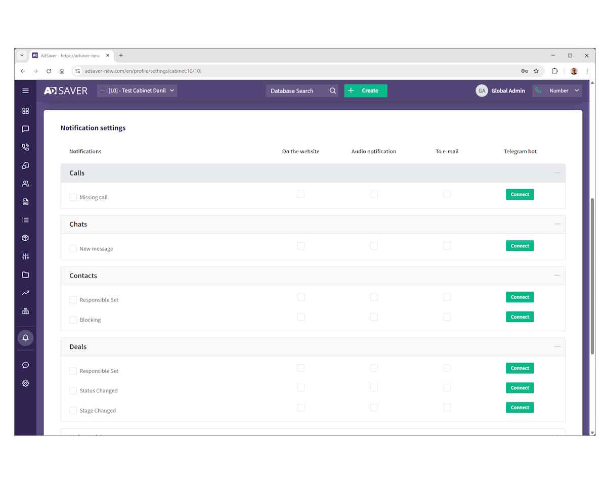CRM System for Managing Advertising Campaigns - Screenshot