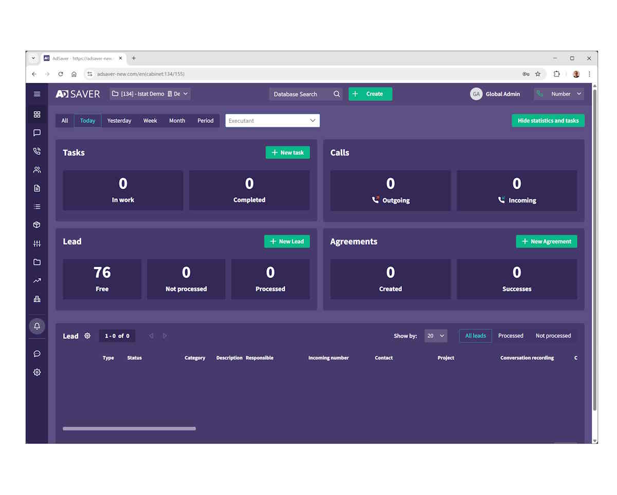 CRM System for Managing Advertising Campaigns - Screenshot