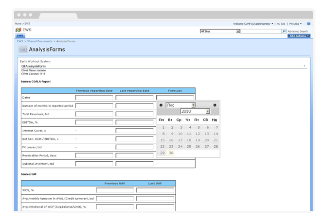 Risk Assessment Tool for Raiffeisen Bank Aval - Screenshot